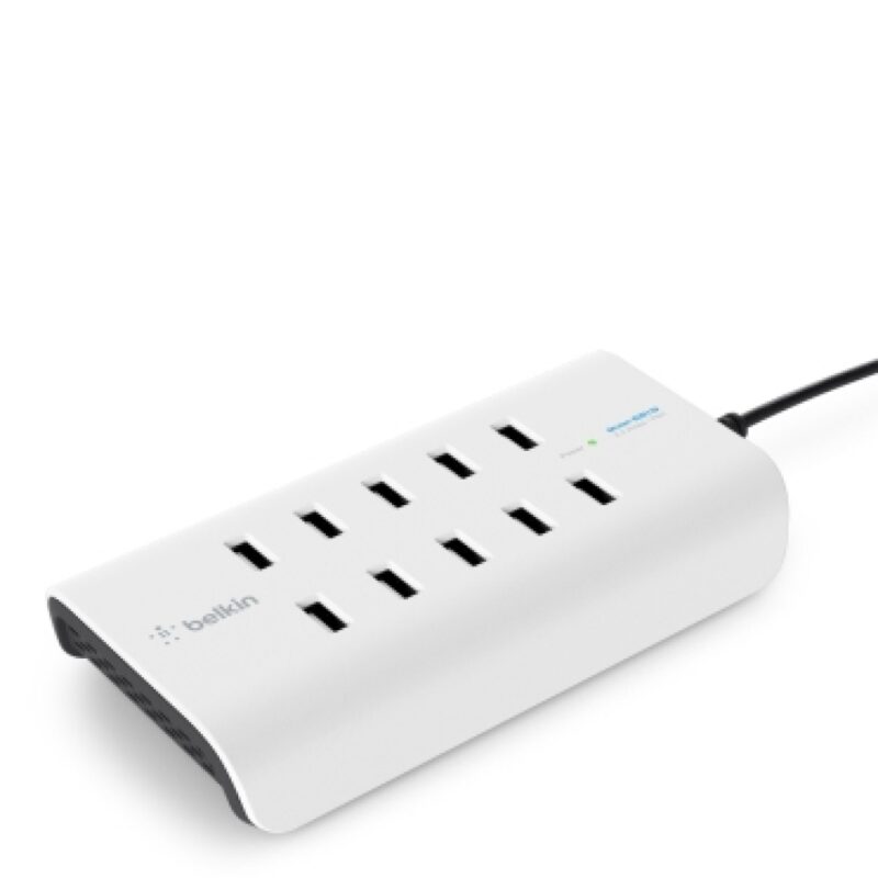 Station de charge 10 ports USB-A 120w RockStar - Blanc