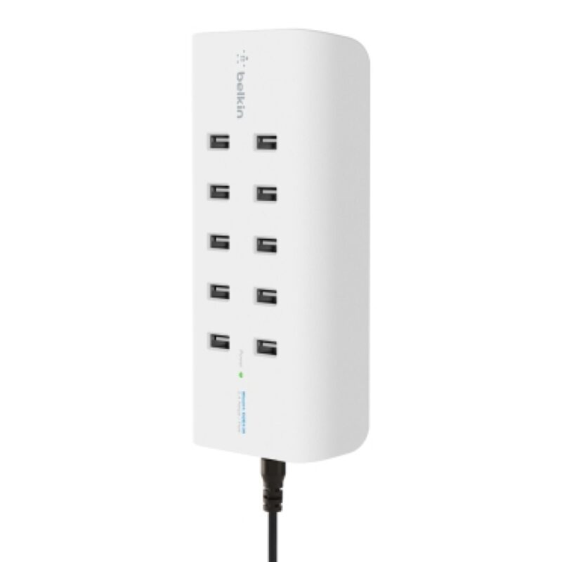 Station de charge 10 ports USB-A 120w RockStar - Blanc