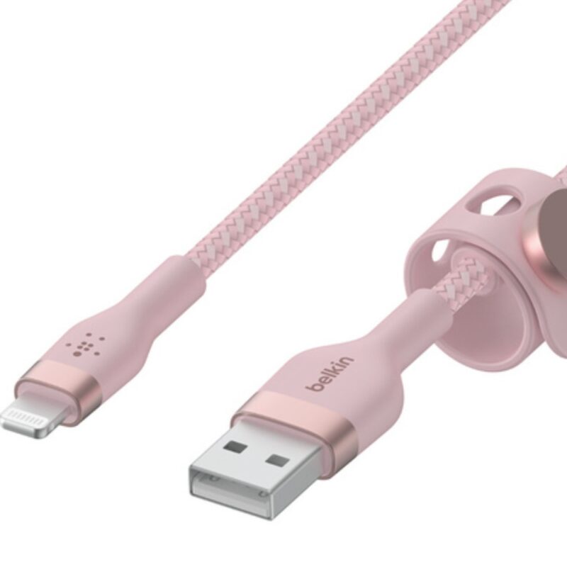 Cbl tresse USB-A LTG 1M rose Belkin Cbl Silicone tresse US