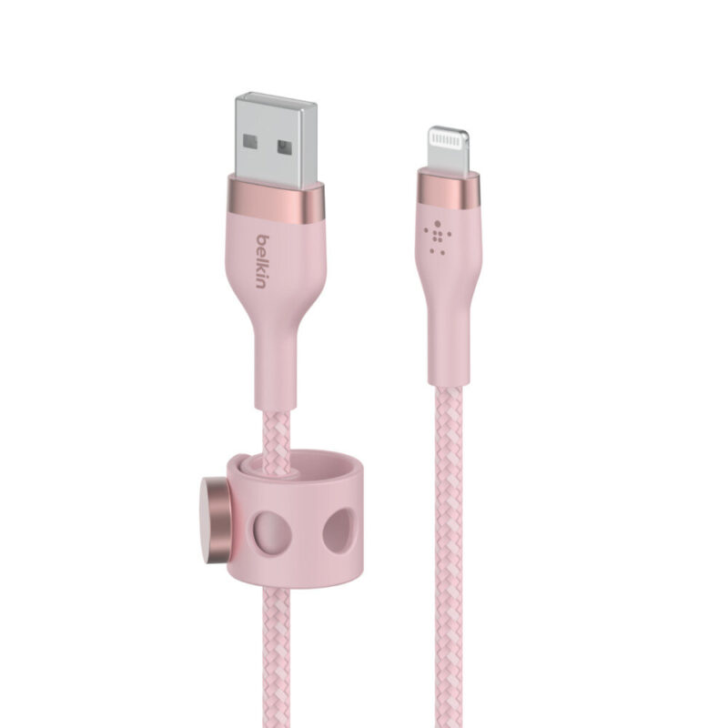 Cbl tresse USB-A LTG 1M rose Belkin Cbl Silicone tresse US