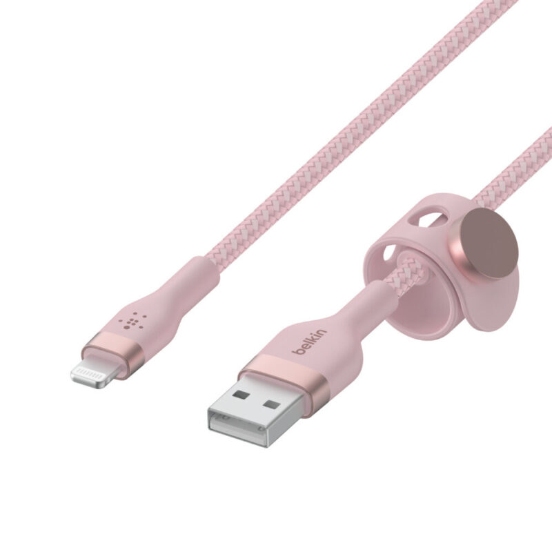 Cbl tresse USB-A LTG 1M rose Belkin Cbl Silicone tresse US