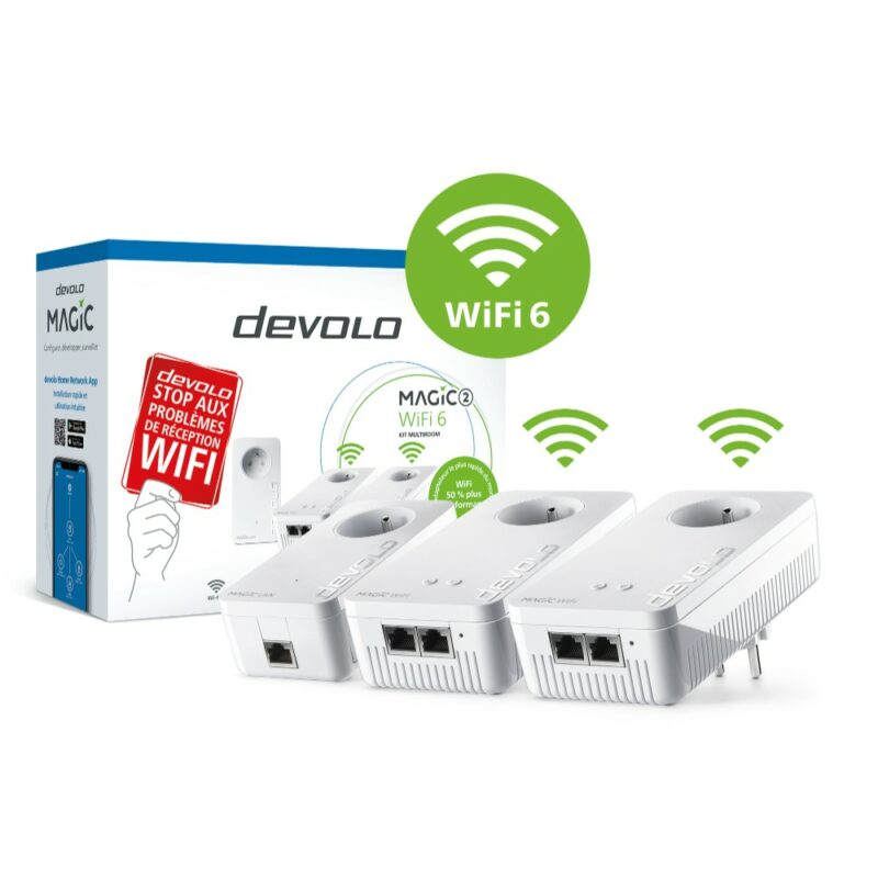 Kit multi-chambre de 3 adaptateurs CPL WiFi 6 Magic 2 - Blanc (1200 Mbits/s)