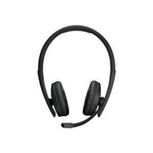 Casque supra-auriculaire sans fil Bluetooth C20 pour PC avec réduction de bruit - Noir