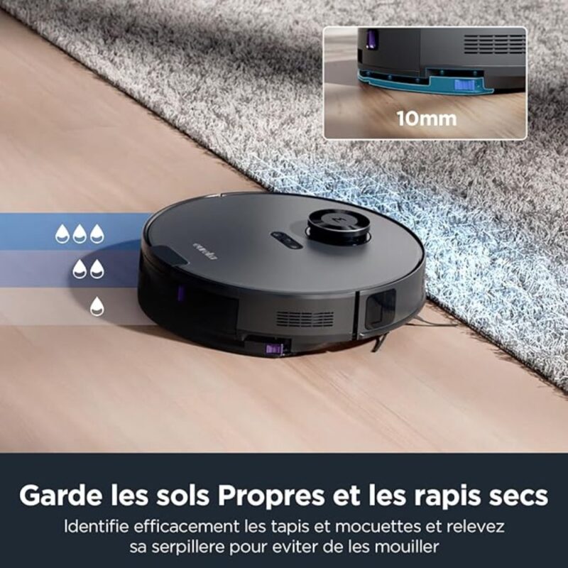 Aspirateur-robot nettoyant lavant - Noir