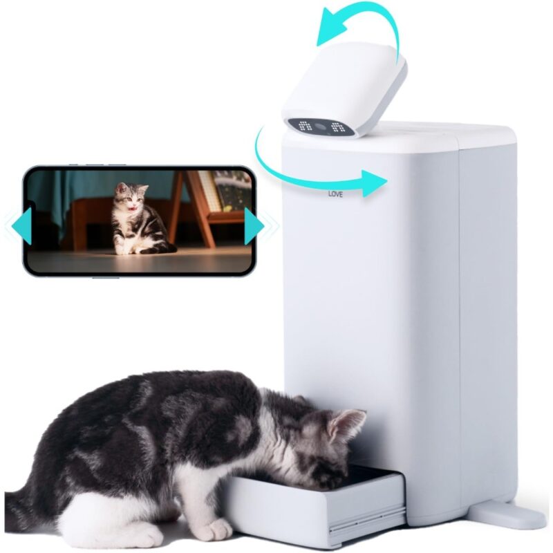 Distributeur de croquettes automatique connecté pour chats