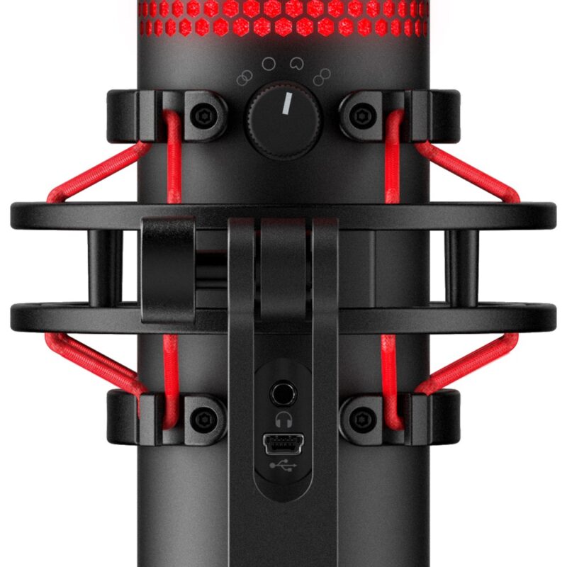 Microphone gaming/streaming filaire QuadCast - Noir & Rouge