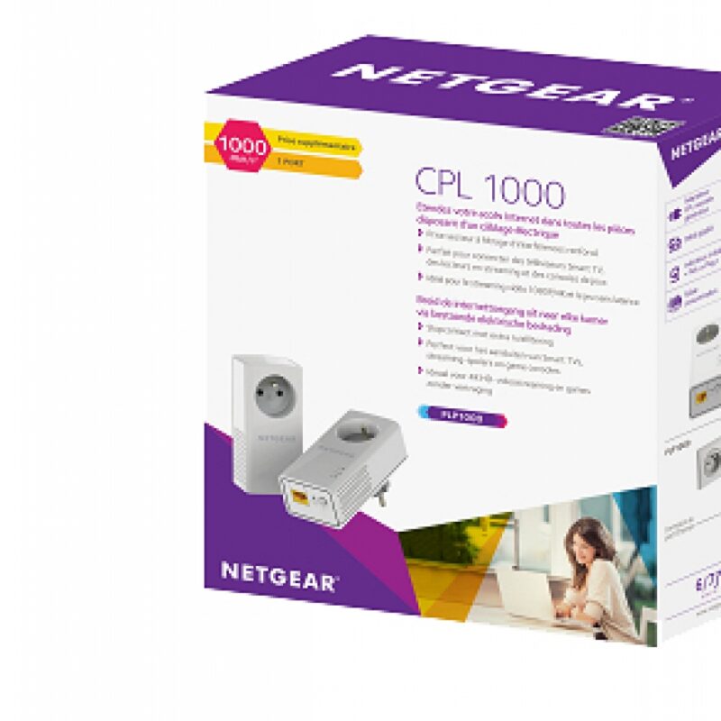 Pack de 2 prises réseau filtrées intégrées PLP1000 - Blanc (1000 Mbps)