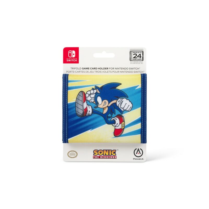 Porte-cartes de jeux à trois volets Sonic pour Nintendo Switch