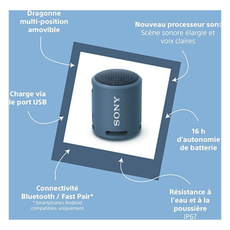 Enceinte sans fil Bluetooth SRS-XB13 - Bleu lagon