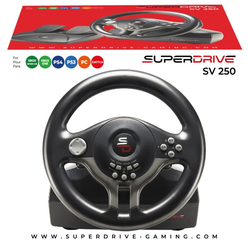 Volant de course SuperDrive SV200 multi-supports - Noir