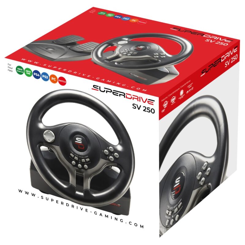 Volant de course SuperDrive SV200 multi-supports - Noir