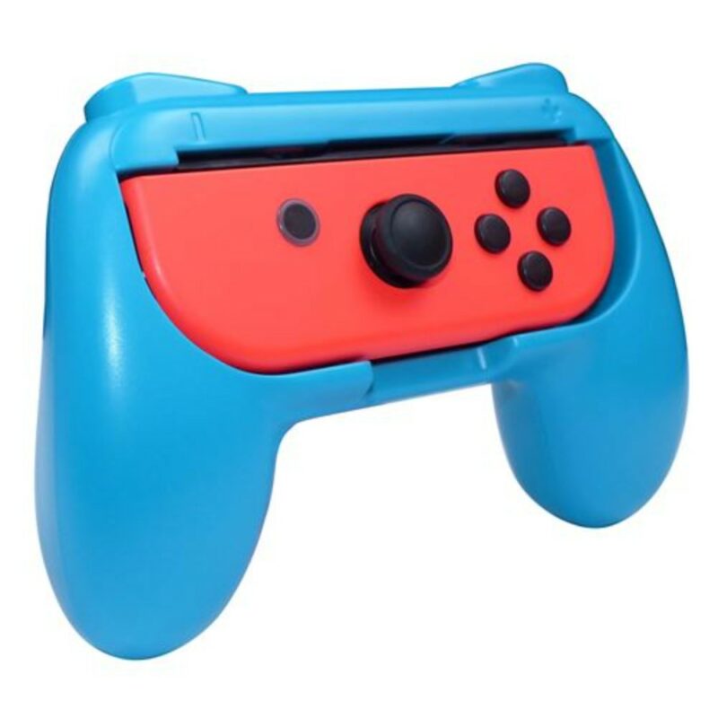Pack 2 poignées de confort (grips) pour manettes Joy-Con Nintendo Switch - Rouge & Bleu